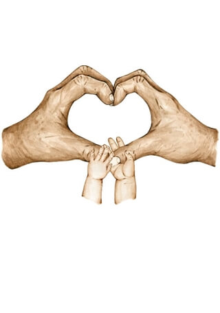 Morföräldrar till 2 barnbarn (Färg) - Poster